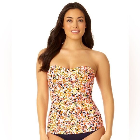 Anne Cole swimsuit  Women's Twist Front Bandeaukini Swim Top S - Picture 2 of 13